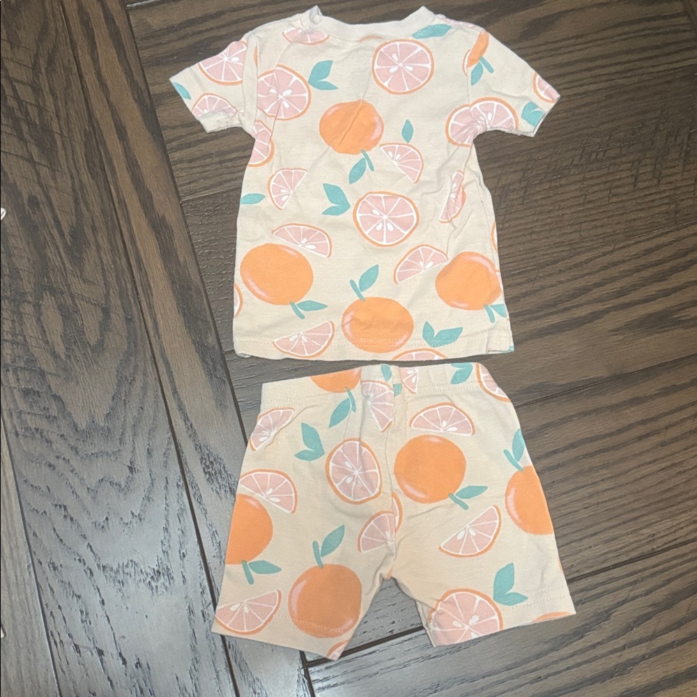 Carter's 12 Month Pajama Separates, Set of Two. Clementines and Stripes - Picture 9 of 11